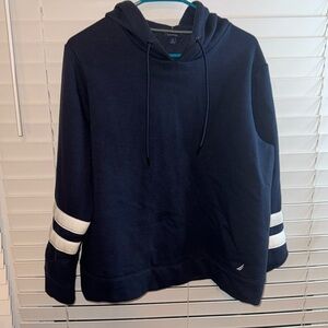 Womens Nautica Hoodie Blue with white stripes
